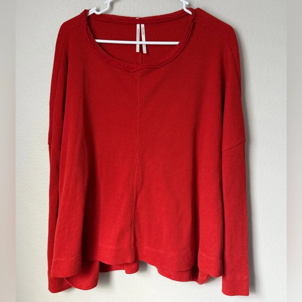 Anthropologie Sage Waffle knit Nori Pullover Top women’s Medium Effortless Boho - Picture 2 of 5